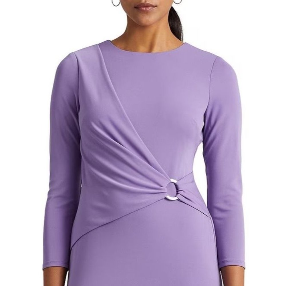 Lauren Ralph Lauren NWT Jersey 3/4 Sleeve Dress in Wisteria size 6 - Picture 9 of 10